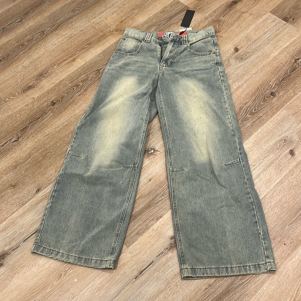 Jaded London Low Rise Colossus Fit Light Wash Jeans Size W26